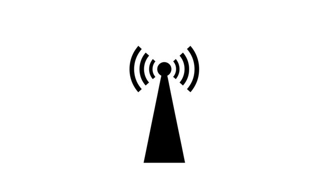 Black Radio Tower Signal Icon.
