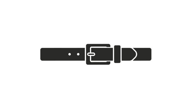 Black leather belt with buckle.