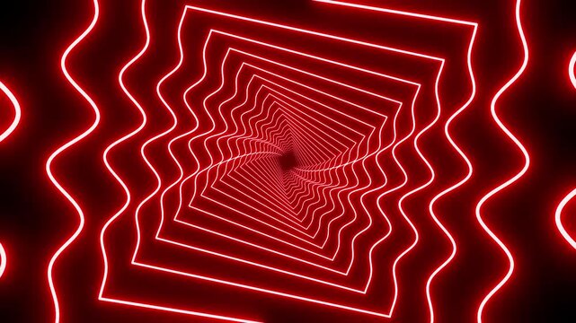 Mind-bending red neon spiral pattern