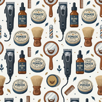 Vintage Barbershop Grooming Tools Pattern