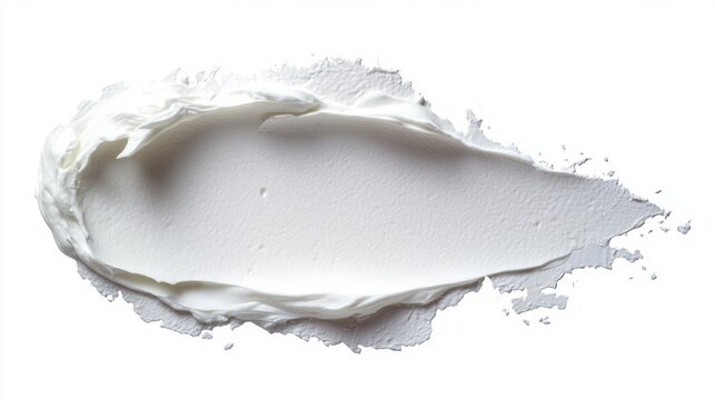 smooth white cream smear on white background conveying clean calm minimal purity