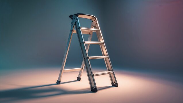 foldable step stool with anti-slip top on a white background