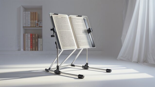 foldable reading stand with adjustable angles on a white background