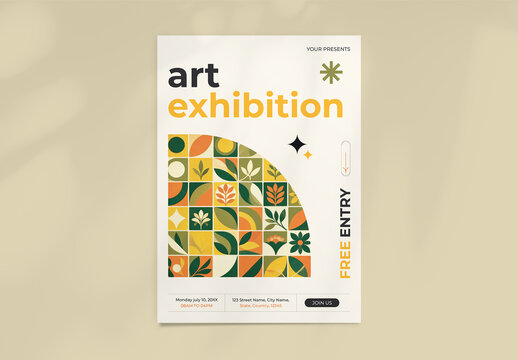 Modern Abstract Art Exhibition Flyer Template