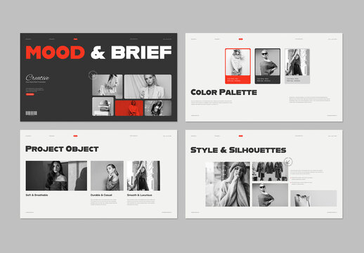 Fashion Mood Board and Creative Project Brief Presentation Template Layout