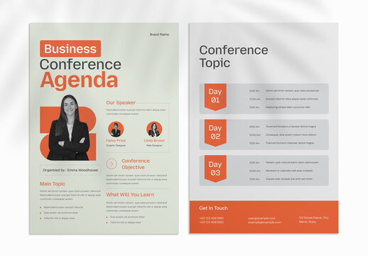 Business Conference Agenda Flyer Layout