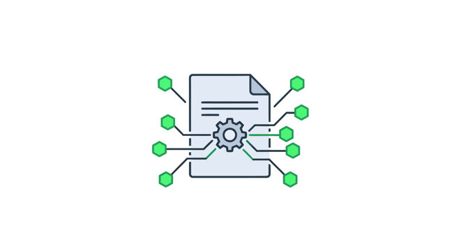 Document with gear and connections.