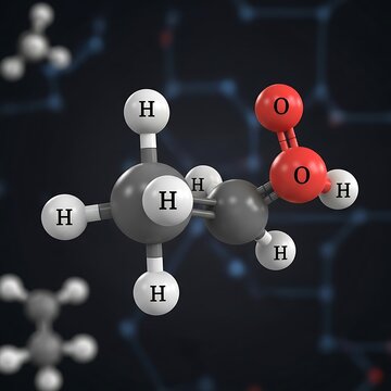 Propanoic Acid Molecular Structure - A Detailed 3D Render.