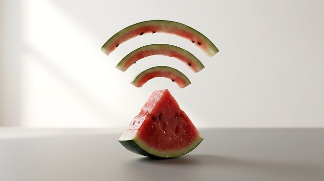 Semangka Segar Bentuk Sinyal Wifi, Koneksi Internet Mulus dan Sehat Ala Buah Tropis