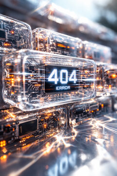 Conceptual image of a 404 error in digital design