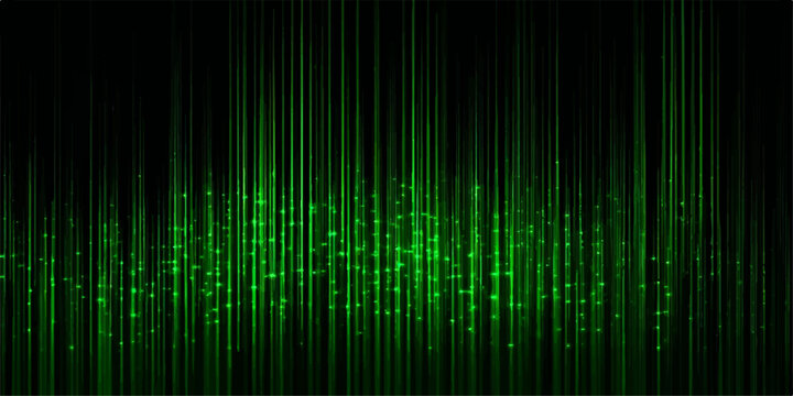 Vibrant green lines create a dynamic and technological background, embodying digital connection. This visual abstraction evokes a sense of modern technology and data flow.