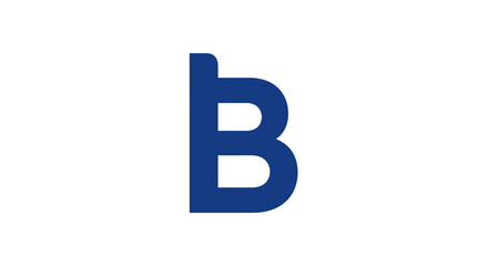 Bold blue letter B logo symbol on white background © Fah