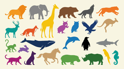 Colorful illustration of various animals. © Abhinaya Project