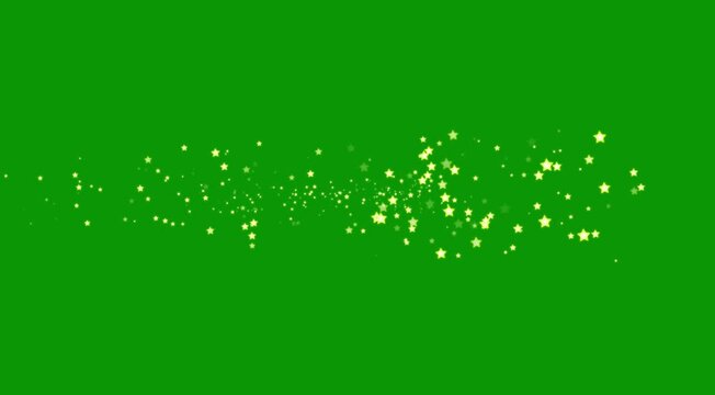 Glowing golden glitter stars line animation on green background. twinkling magic line twinkle stars starlight Dynamic Gold Star Particle Field and Burst  Romantic Sparkling Stars Elements