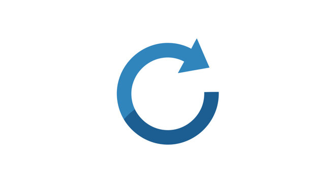 Blue Circular Arrow Rotation Icon.