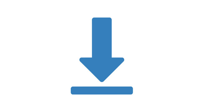 Blue Download Arrow Icon Symbol.
