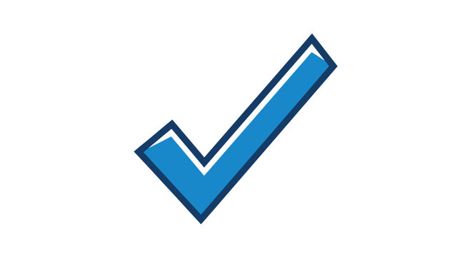 Blue Check Mark Symbol Icon.