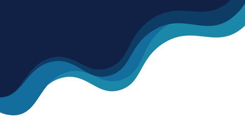 Obraz premium Simple Ocean Wave Illustration with White Background
