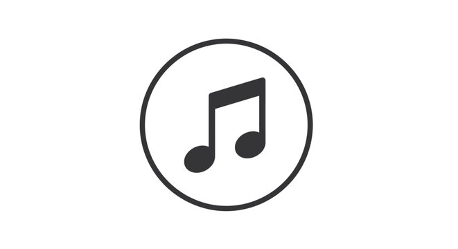 Black music note icon symbol.