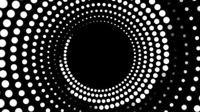 abstract background halftone dot burst radial wave loop tunnel design