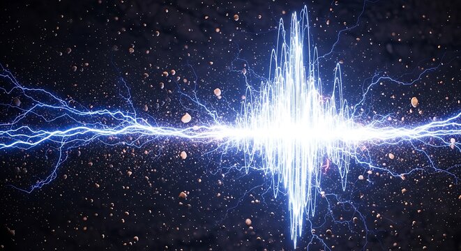 Electricity sparks in dark space background.