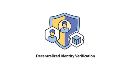 Fototapeta premium Decentralized Identity Verification System Icon.