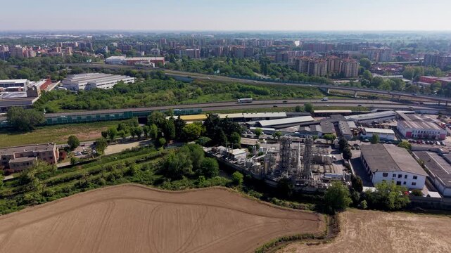 Industrial Chemical Plant Production Facility Drone Aerial