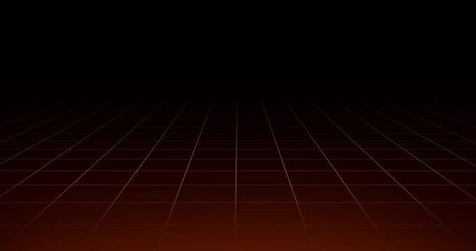 Animated design of a white grid on a black and red gradient that moves into the image