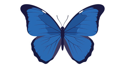 Vibrant Blue Butterfly Illustration Isolated on White Background © gan