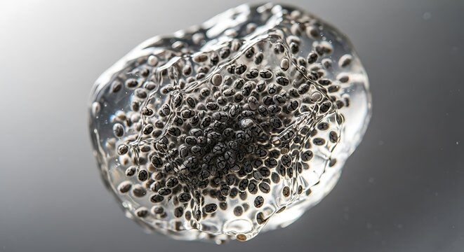 Telur kodok dan sel sperma dalam gumpalan jeli bening, proses reproduksi hewan amfibi yang unik