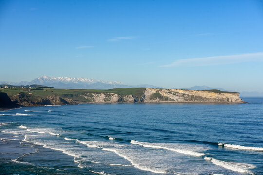 Magnificent landscape of a hotel in the Cantabria region of Spain