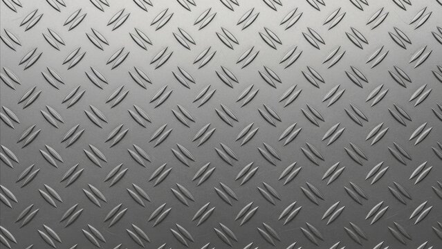 Industrial - Diamond Plate Steel Metal Texture Background with Raised Lozenge Pattern Surface Close Up