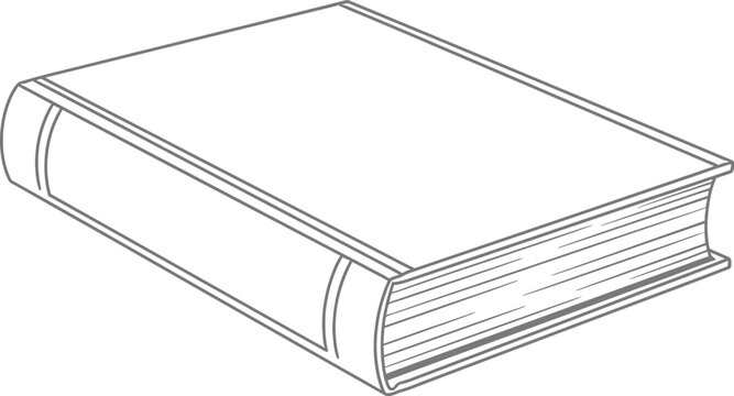Closed hardcover book line art icon illustration
