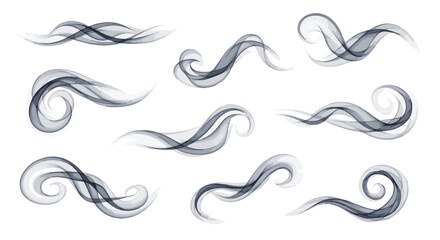 Abstract Smoke Swirls and Wisps - Set of 9 Decorative Elements © gan