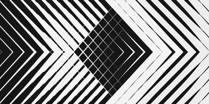 Abstract geometric pattern with black and white diagonal lines