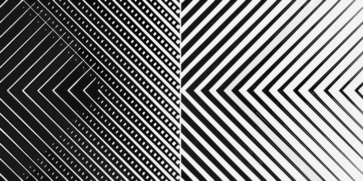 Abstract geometric pattern of black and white diagonal lines