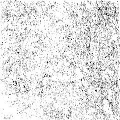 Obraz premium Abstract scattered black dots and speckles on white background, grunge texture, distressed effect vector illustration