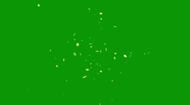 2D Twinkle sparkle stars Glowing Yellow Stars animation in the night sky, smoke explosion, comic manga flashes, particle magic sparkling glitter star Dynamic Gold Star Particle  Burst Green Screen