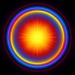 Obraz premium Radiant Energy - Concentric Circles of Light and Color.
