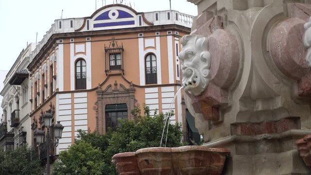 Fountain on square of patroness of kings, Seville