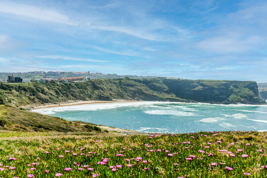 Magnificent landscape of a hotel in the Cantabria region of Spain