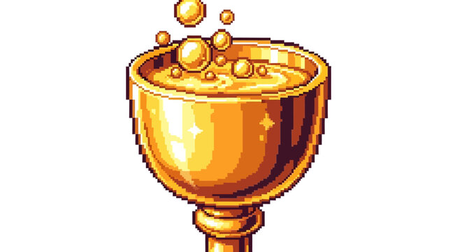 Golden Chalice Filled with Bubbling Elixir.