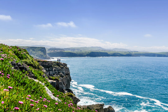 Magnificent landscape of a hotel in the Cantabria region of Spain