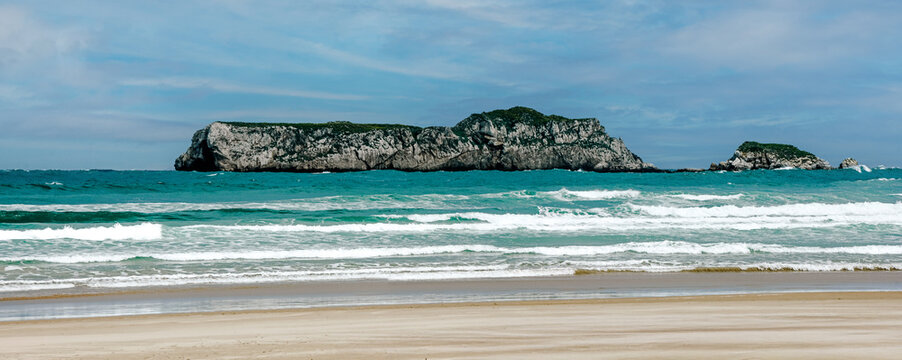Magnificent landscape of a hotel in the Cantabria region of Spain