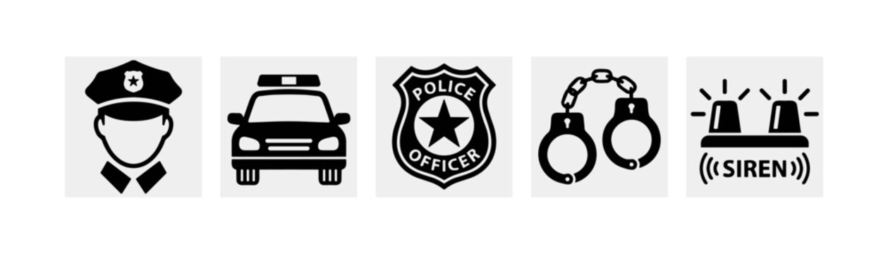 Police and Law Enforcement Icons Set
