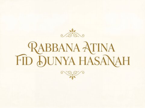 Rabbana atina fid dunya hasanah gold elegant Islamic typography