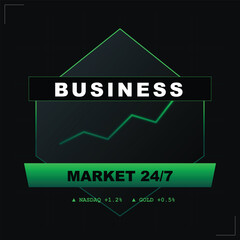 Fototapeta premium A 3d web design template illustration features a green business plan concept with a black arrow symbol indicating a successful marketing strategy and management solution for a website
