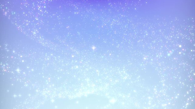 俯瞰の構図の光の粒子が上昇する青色のループ背景動画 / A blue looping background video with a bird's-eye view composition showing rising particles of light