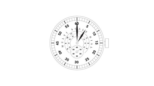 Animated Vintage Gauge Dial With Moving Needles Technical Instrument Video