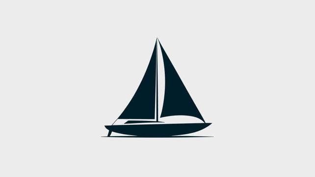 Abstract sailboat silhouette &ndash; Ideal for sailing school logos, ocean-themed apparel, or modern coastal branding.